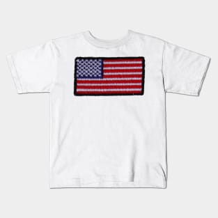 Embroidery American Flag Sticker Kids T-Shirt